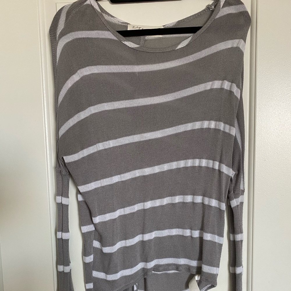 Vintage Havana gray and white striped sweater
